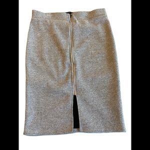 Torrid 1X 14W /16W PENCIL SKIRT Sexy Ribbed Front Zip Heather Gray
